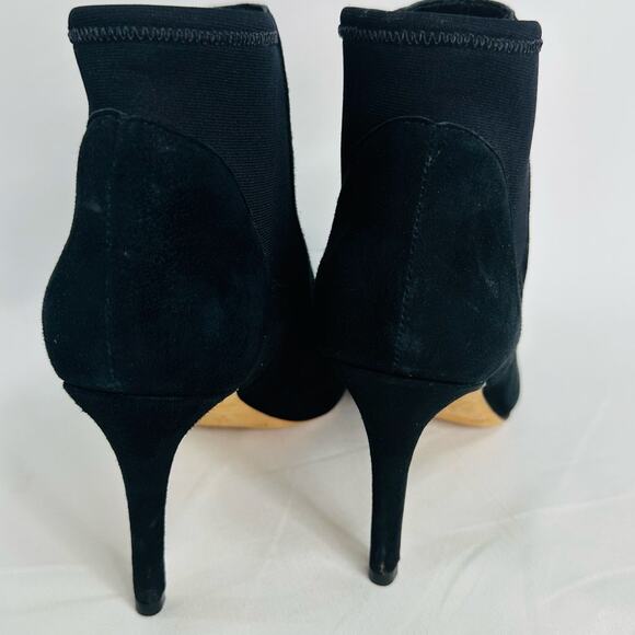 Loeffler Randall Val Black Suede Heeled Booties Pointed Toe Ankle Boots 8.5 - Picture 4 of 7